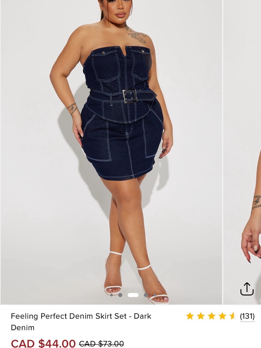Feeling Perfect Denim Skirt Set - Dark Denim